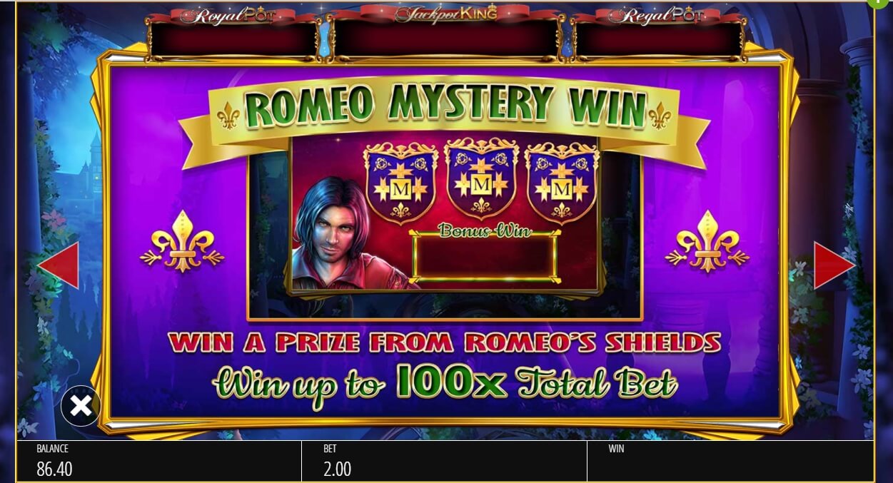 romeo and juliet slot machine detail image 1