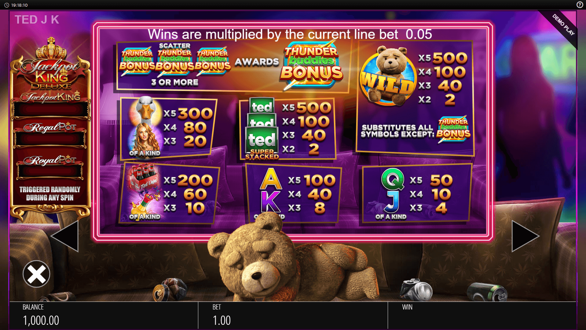 ted jackpot king slot machine detail image 3