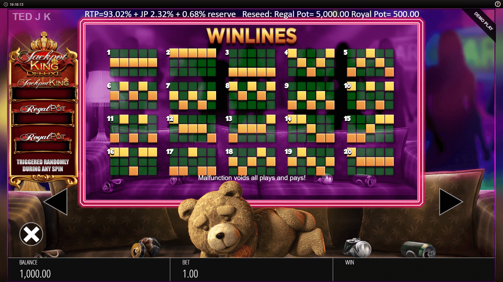ted jackpot king slot machine detail image 2