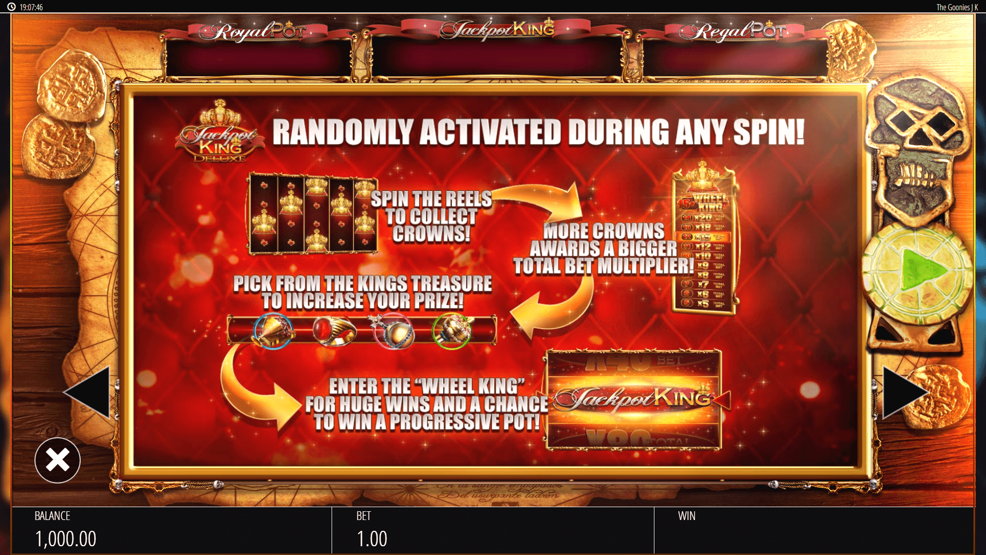 the goonies jackpot king slot machine detail image 0