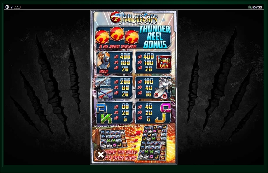 thundercats slot machine detail image 0