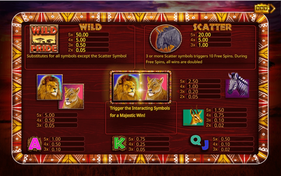 wild pride slot machine detail image 0