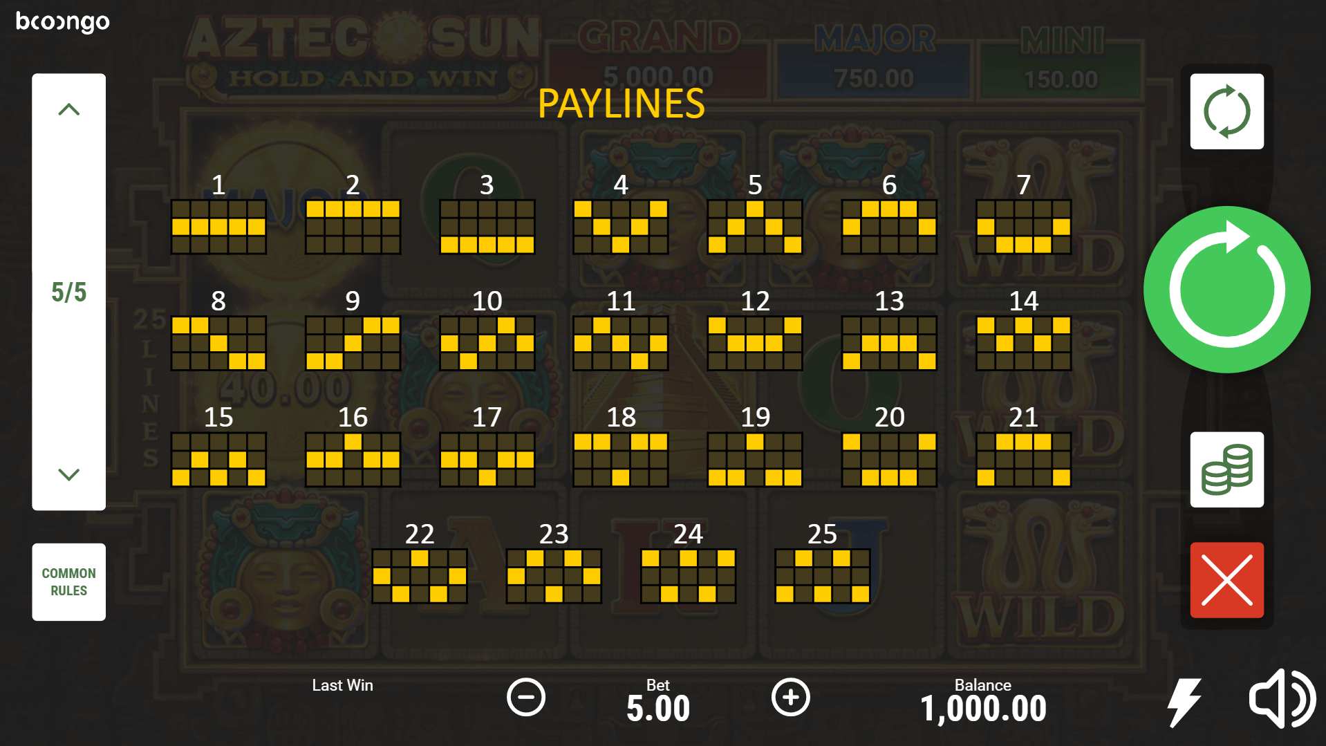 aztec sun hold and win slot machine detail image 4