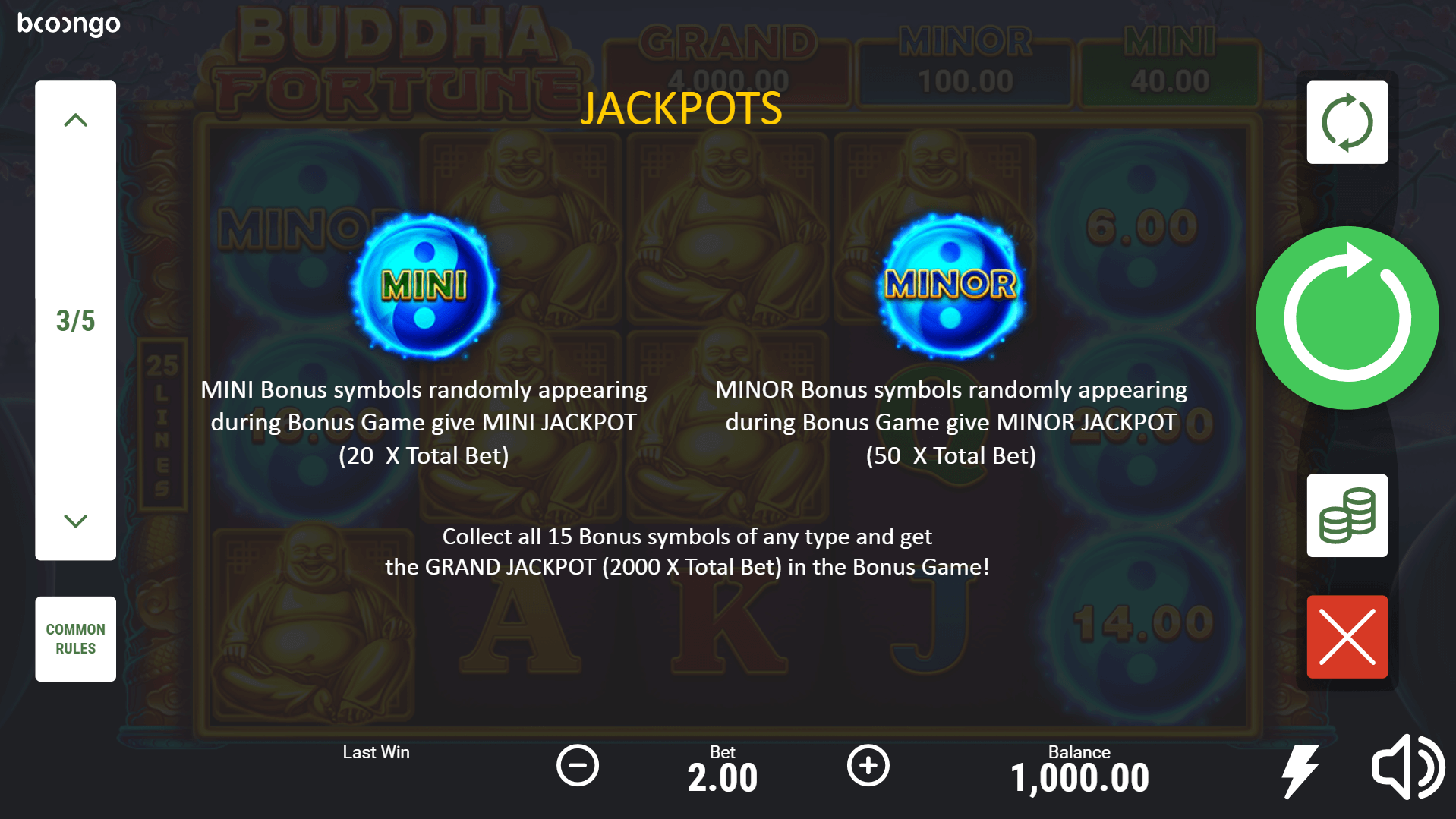buddha fortune hold and win slot machine detail image 2