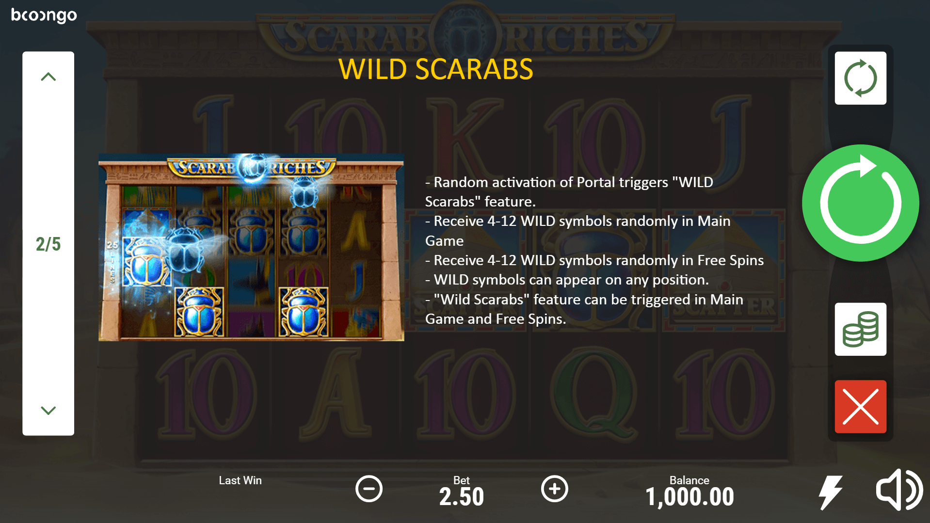 scarab riches slot machine detail image 1