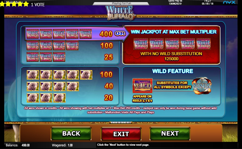 white buffalo slot machine detail image 2