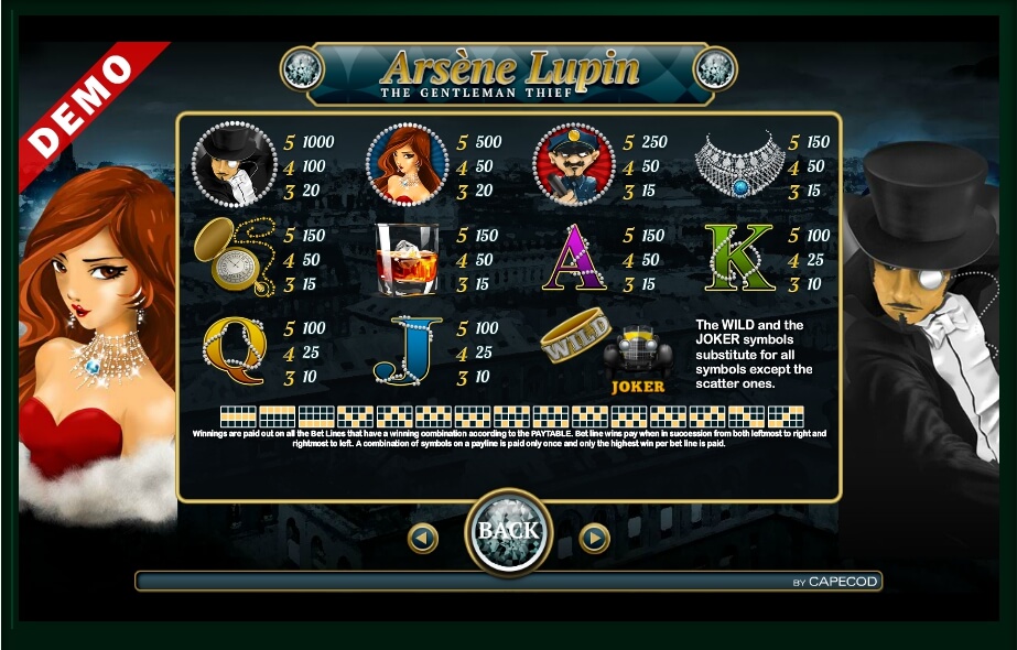 arsene lupin slot machine detail image 1