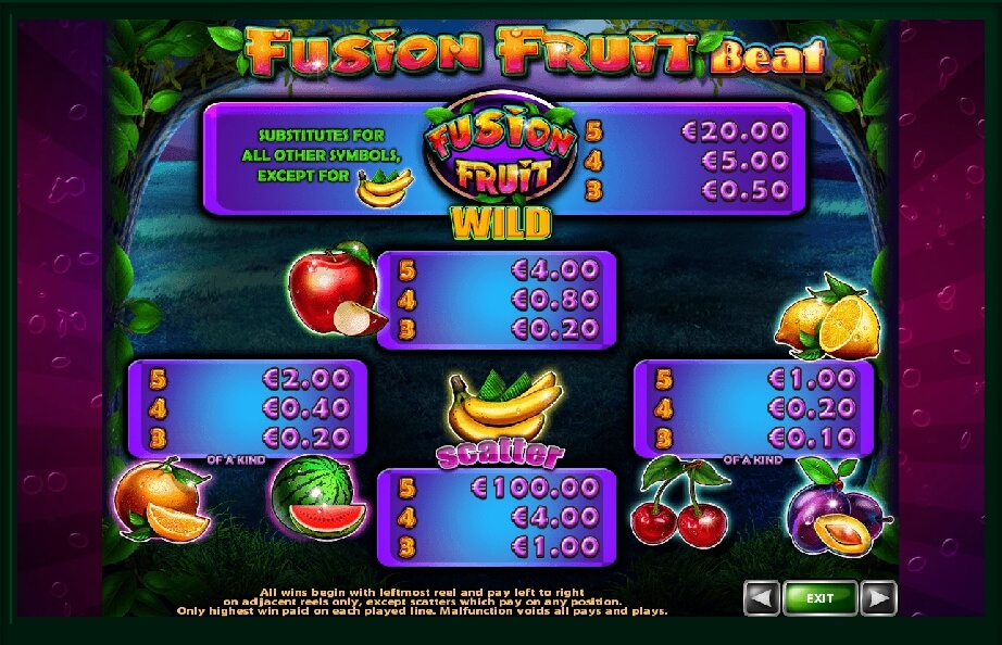 fusion fruit beat slot machine detail image 5