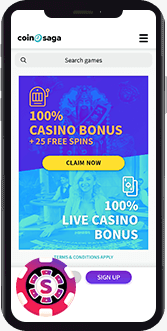 CoinSaga Casino mobile