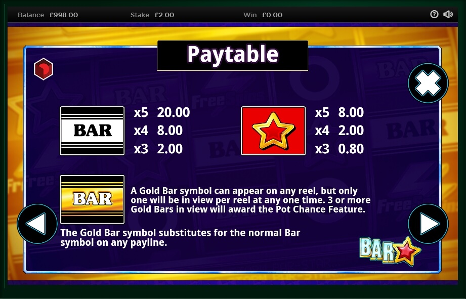 bar star slot machine detail image 5