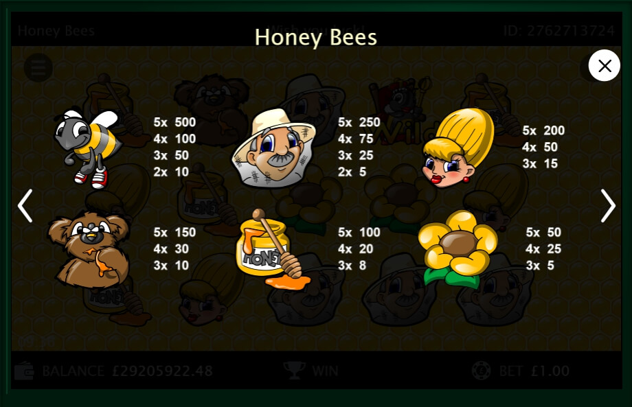honey bees slot machine detail image 2