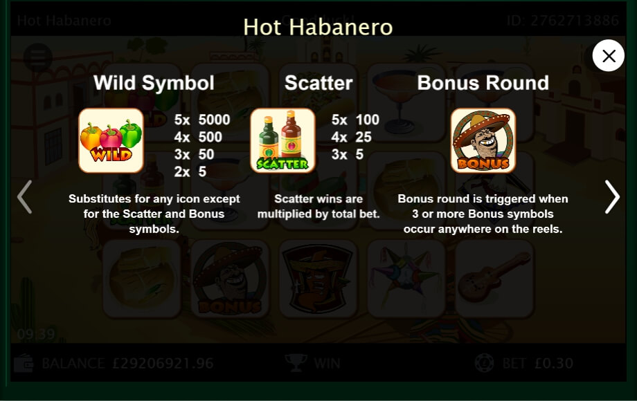 hot habanero slot machine detail image 3