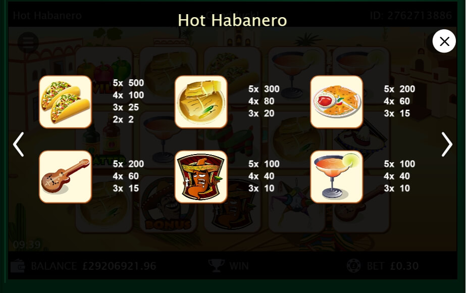 hot habanero slot machine detail image 2