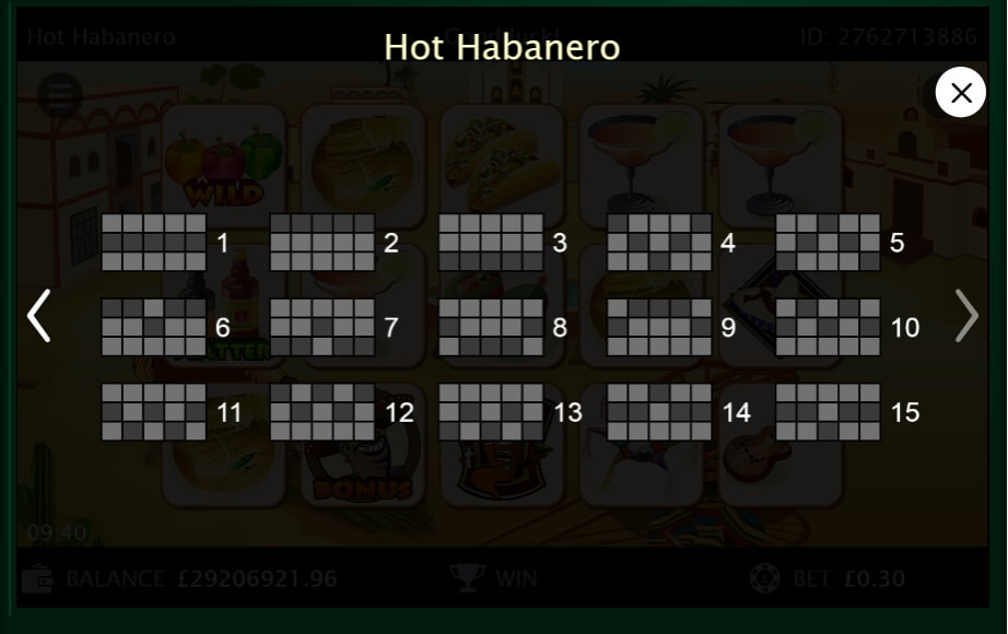 hot habanero slot machine detail image 0