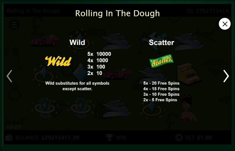 rolling in the dough slot machine detail image 6