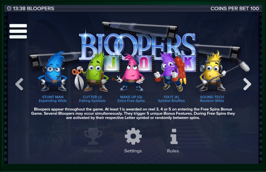 bloopers slot machine detail image 6