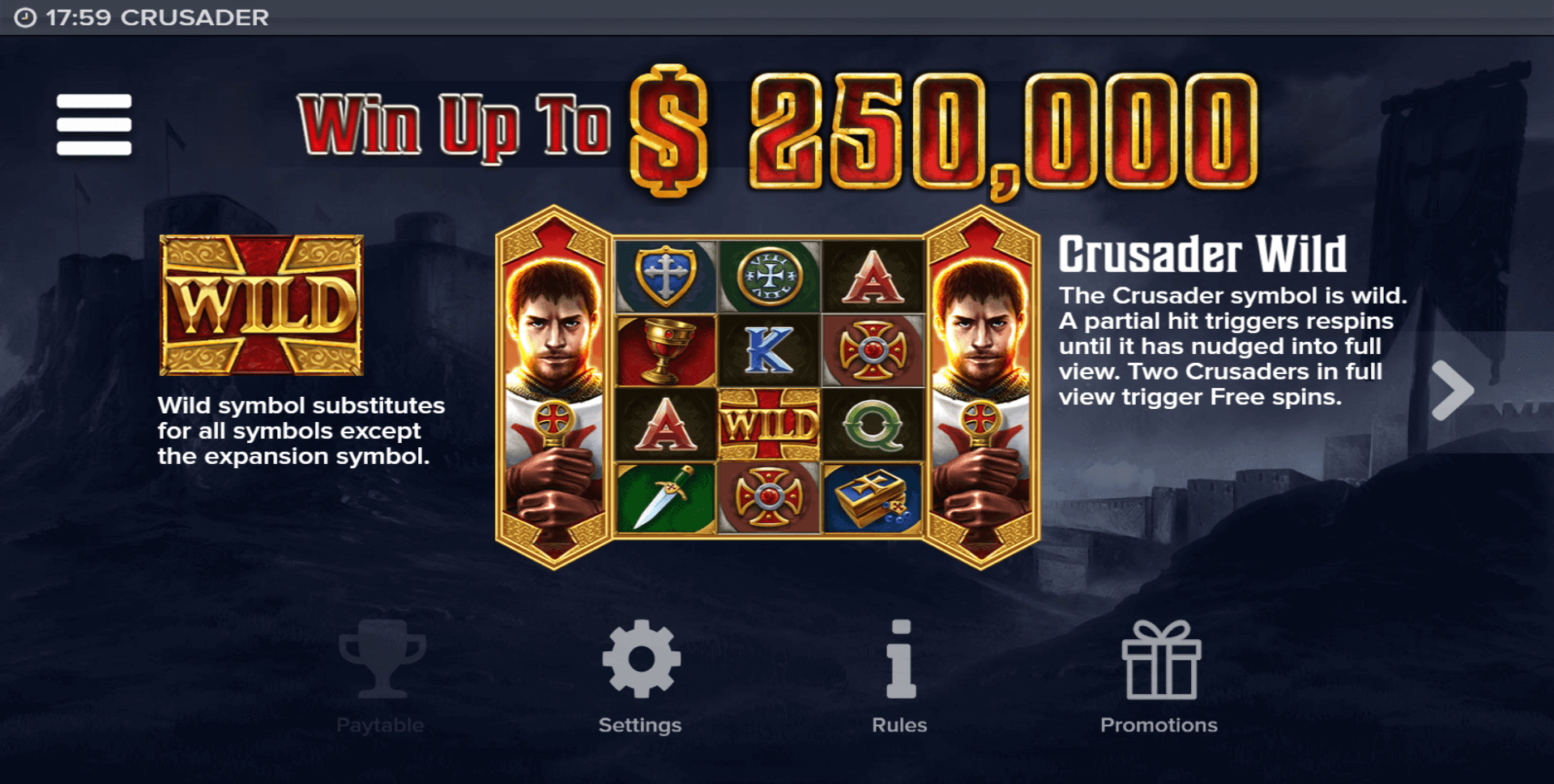 crusader slot machine detail image 0