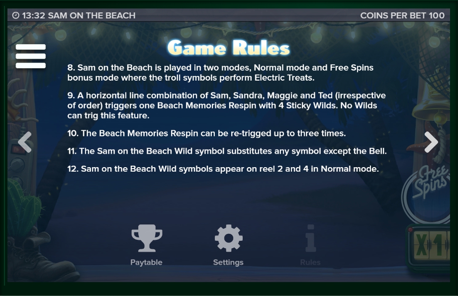 sam on the beach slot machine detail image 2