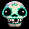 turquoise skull - esqueleto explosivo