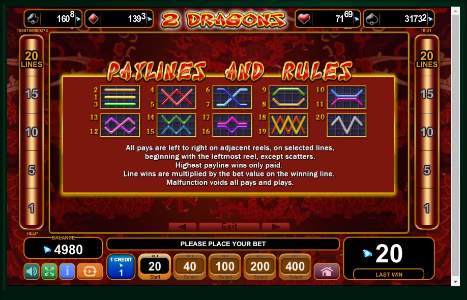 2 dragons slot machine detail image 0