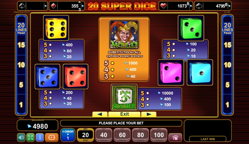 20 super dice slot machine detail image 7
