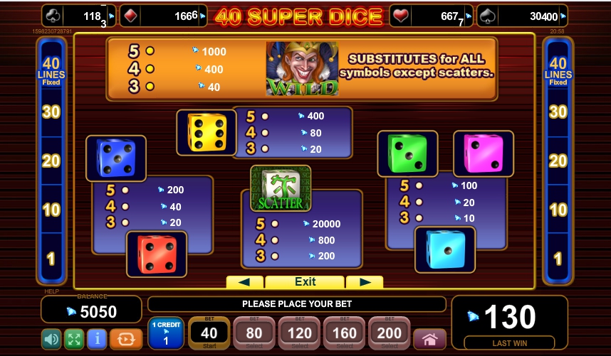 40 super dice slot machine detail image 3