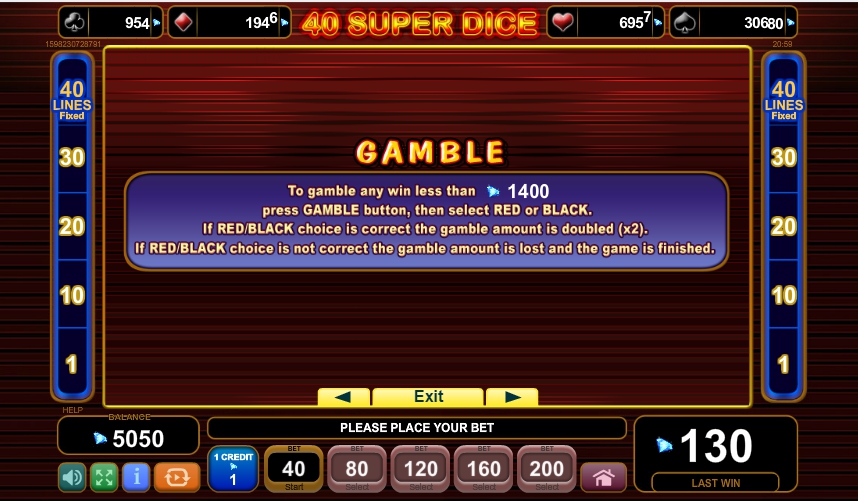 40 super dice slot machine detail image 2
