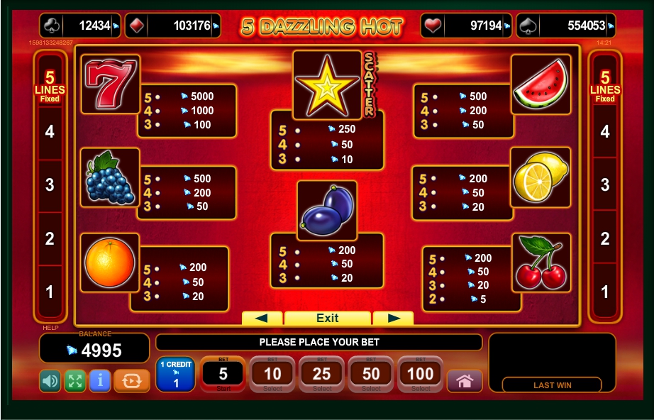 5 dazzling hot slot machine detail image 3