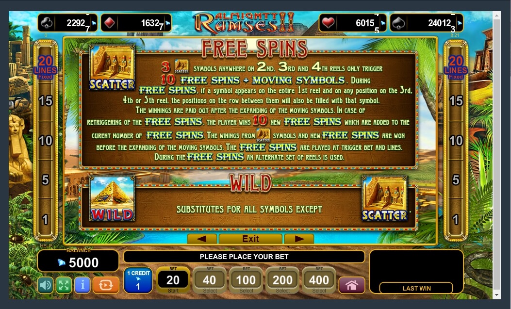 almighty ramses ii slot machine detail image 3