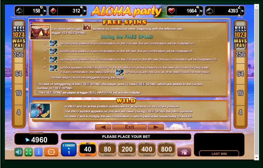aloha party slot machine detail image 3