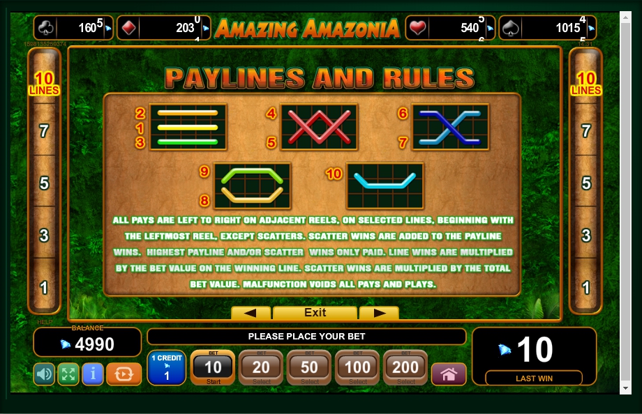 amazing amazonia slot machine detail image 0