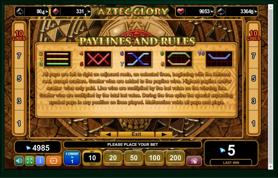 aztec glory slot machine detail image 0