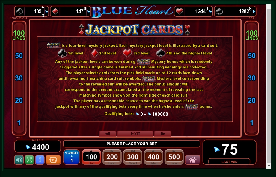 blue heart slot machine detail image 1
