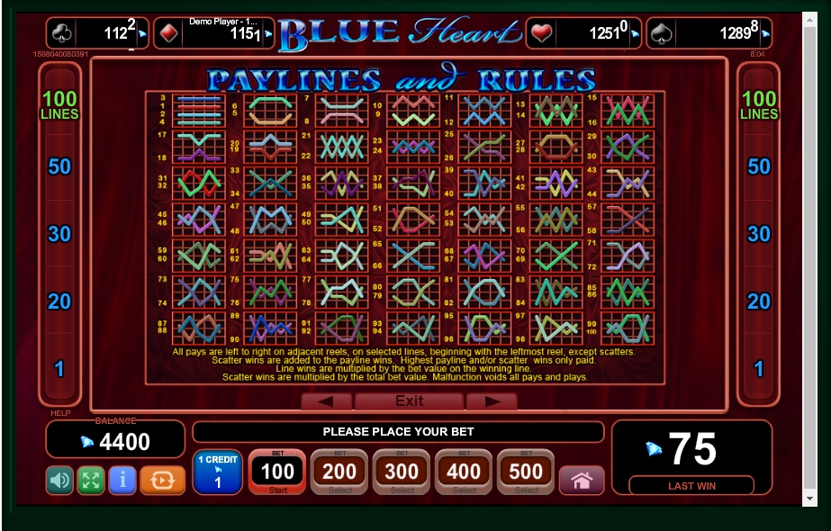 blue heart slot machine detail image 0