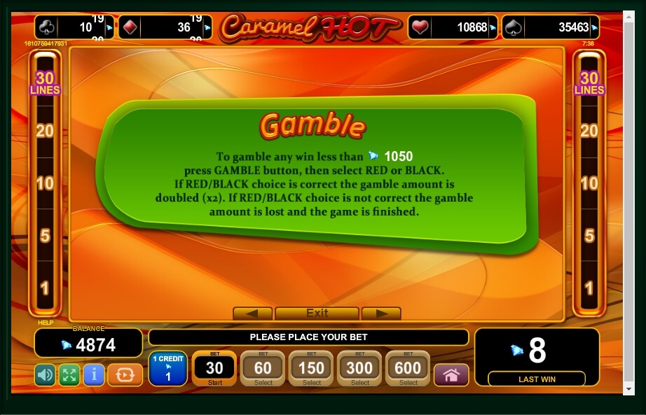 caramel hot slot machine detail image 2