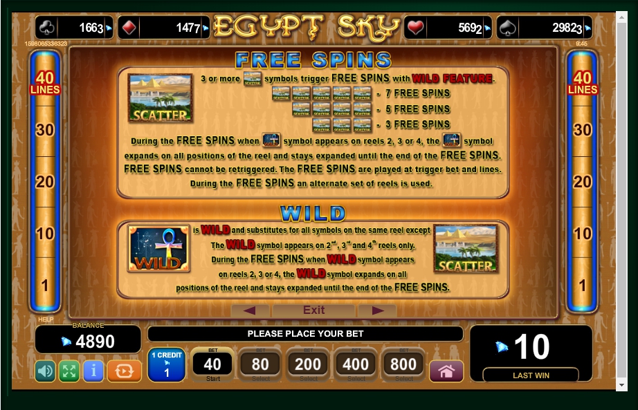 egypt sky slot machine detail image 3