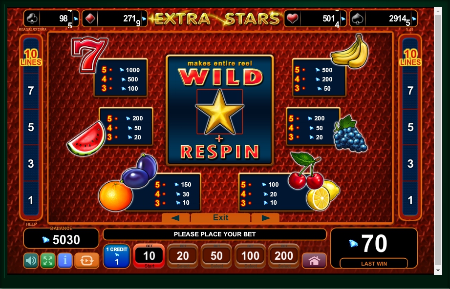 extra stars slot machine detail image 4