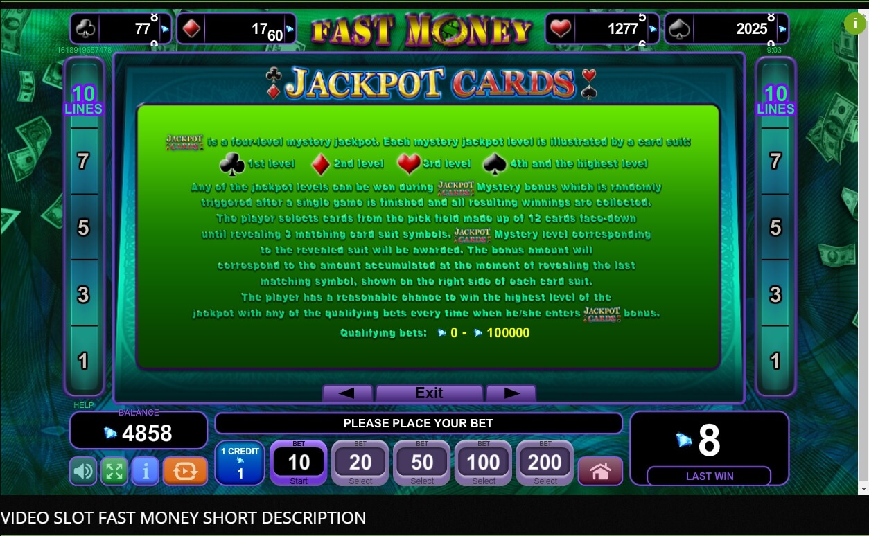 fast money slot machine detail image 1