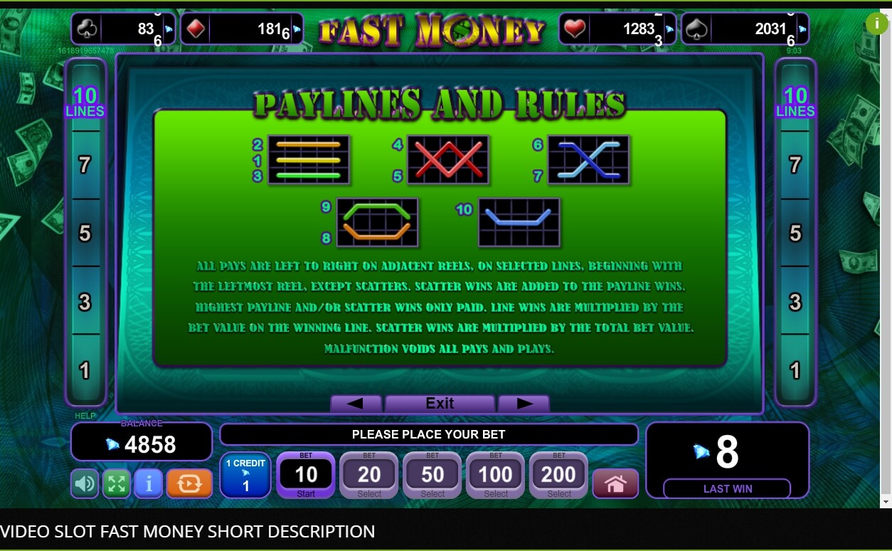 fast money slot machine detail image 0