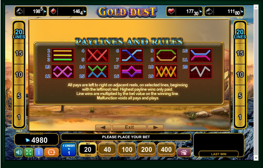 gold dust slot machine detail image 1