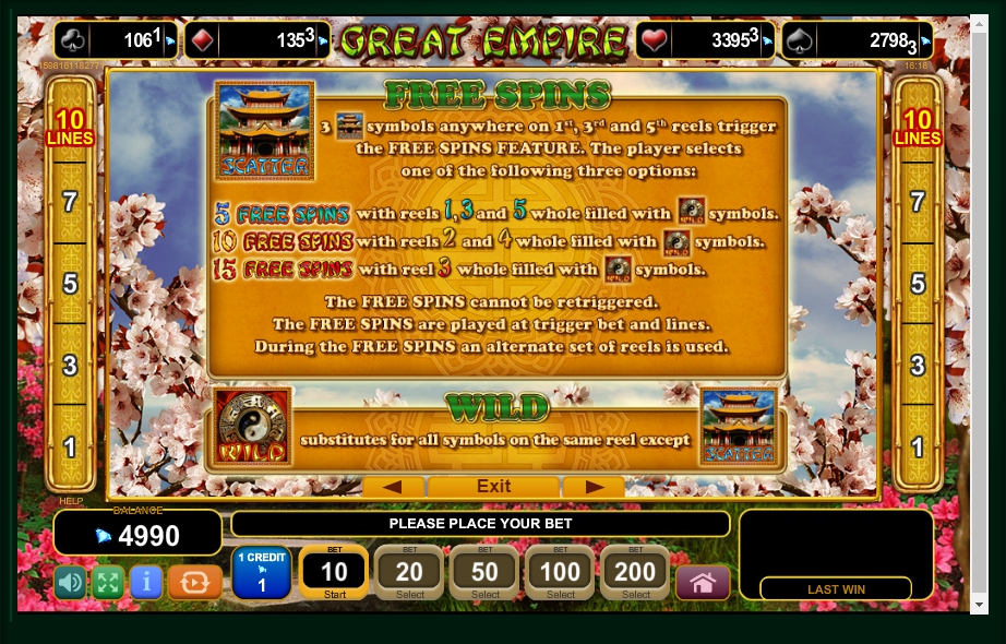 great empire slot machine detail image 3