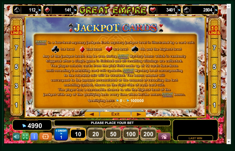 great empire slot machine detail image 1