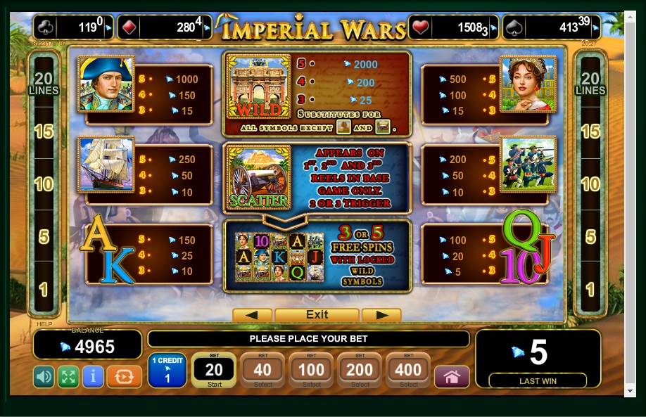 imperial wars slot machine detail image 4