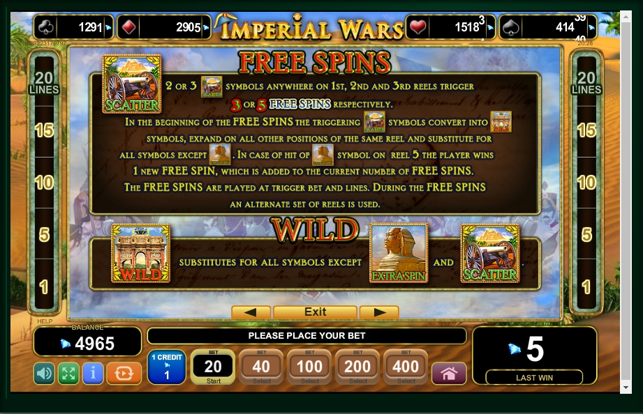 imperial wars slot machine detail image 3