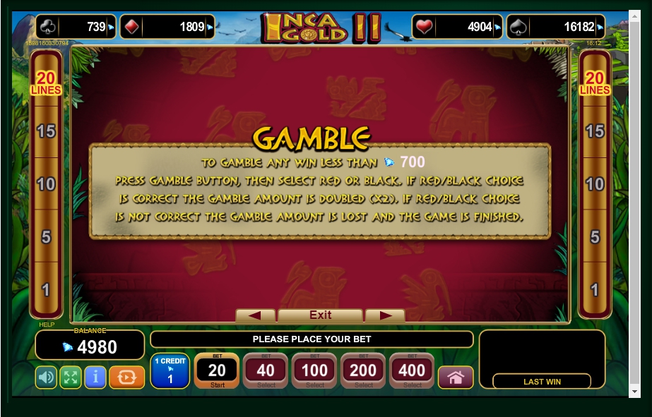 inca gold ii slot machine detail image 2