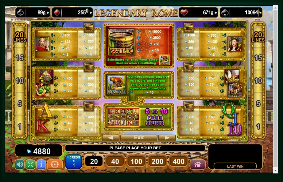 legendary rome slot machine detail image 4