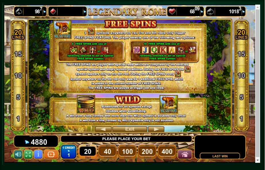 legendary rome slot machine detail image 3