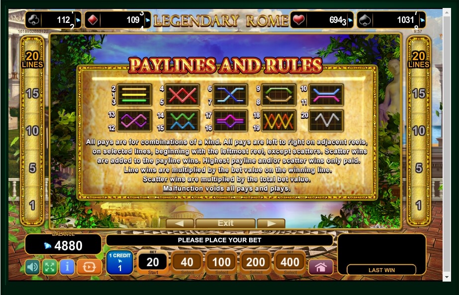 legendary rome slot machine detail image 0