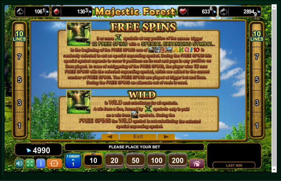 majestic forest slot machine detail image 3
