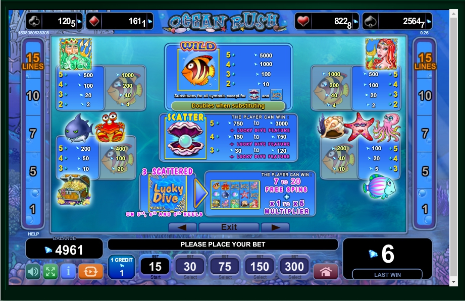 ocean rush slot machine detail image 4
